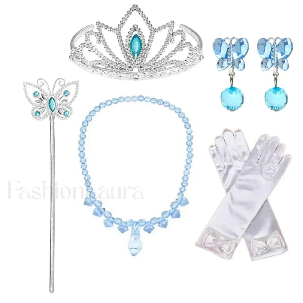 Fancy Princess Halloween Snow Queen Sequin Toddler Christmas Cosplay Party Kid Costume 2 3T(Size 100) / Dress set 2
