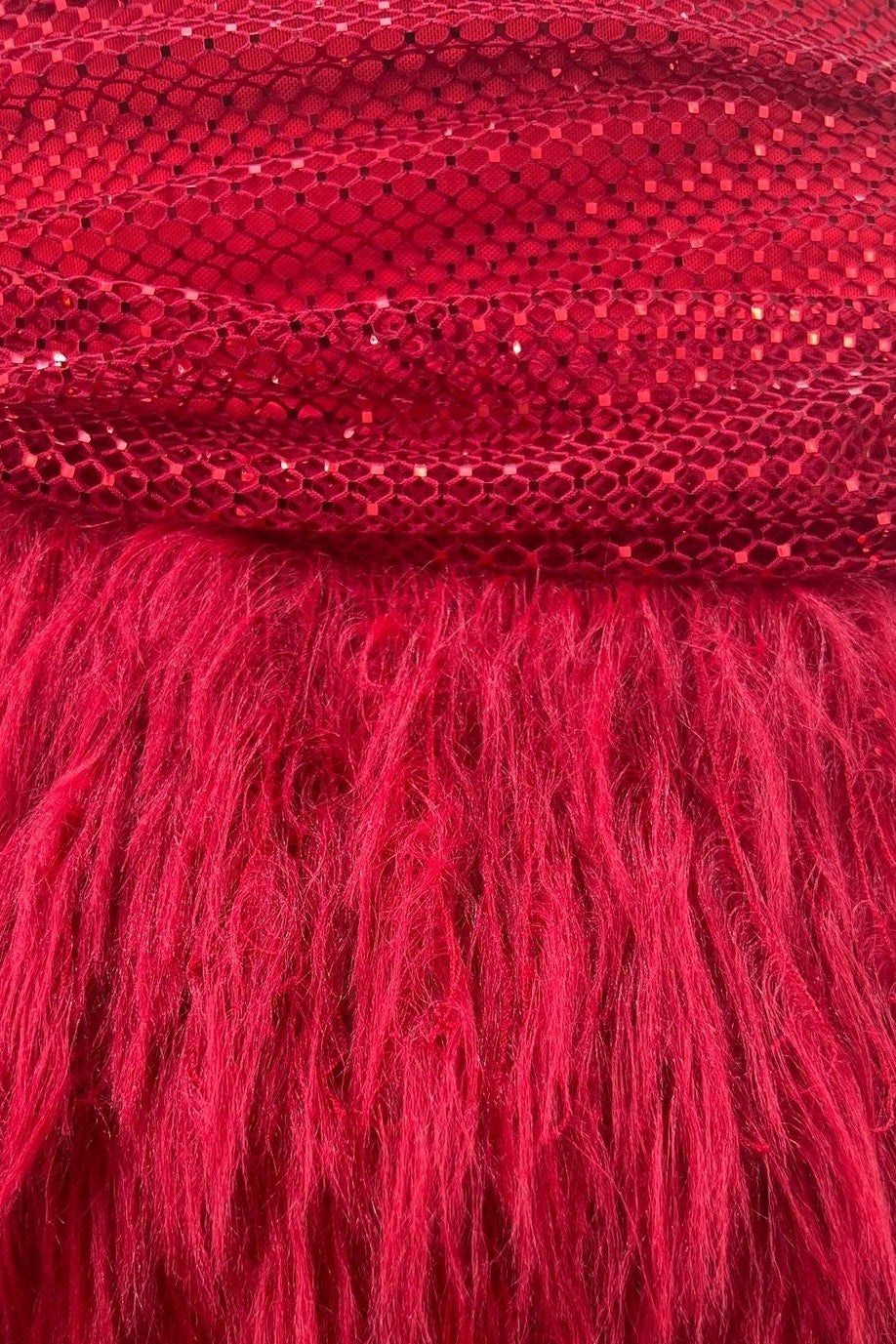 Red Feather Sparkly Spaghetti Strap Mini Sequin Dress