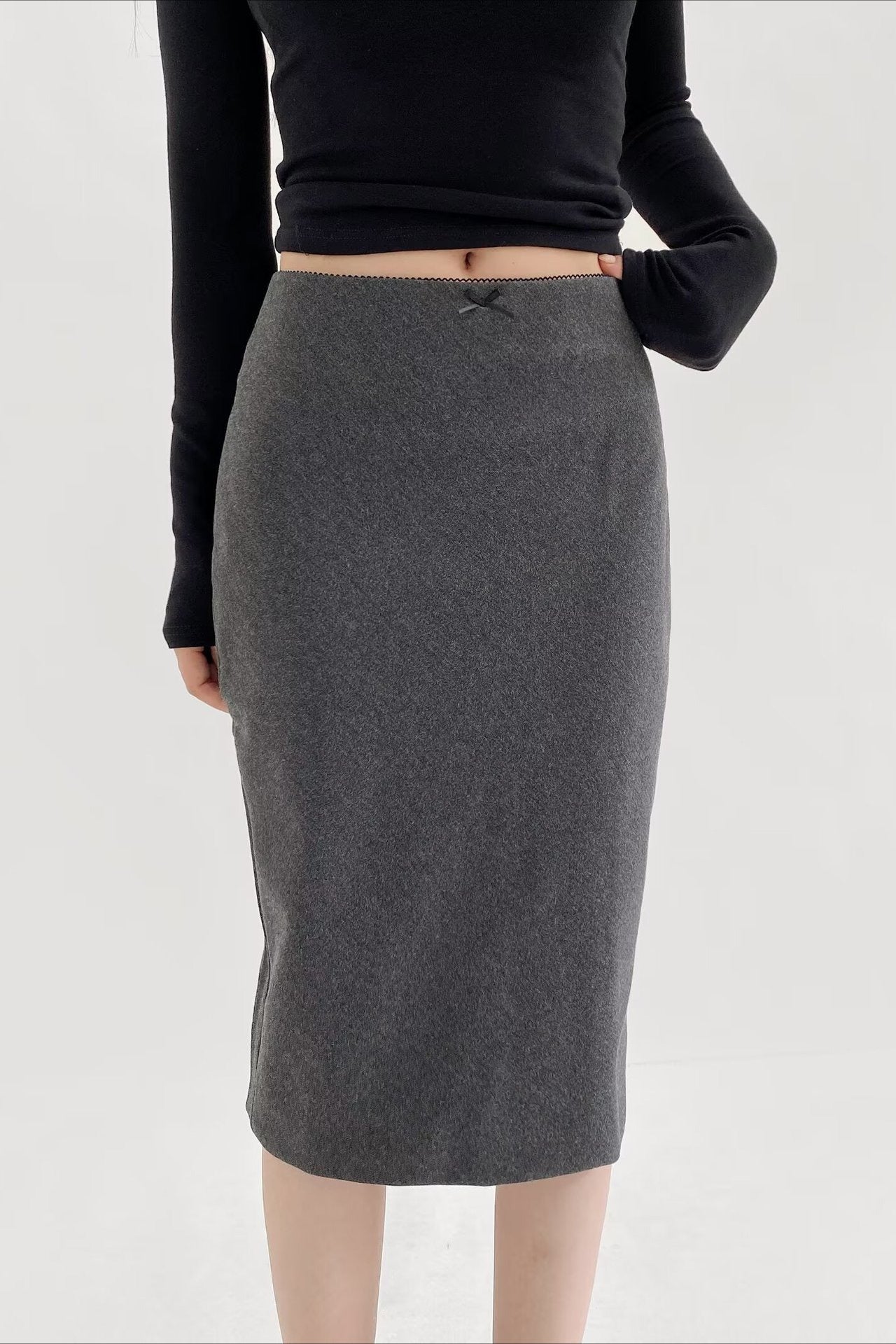 Lace Trimmed Plaid Bodycon Christmas Skirt