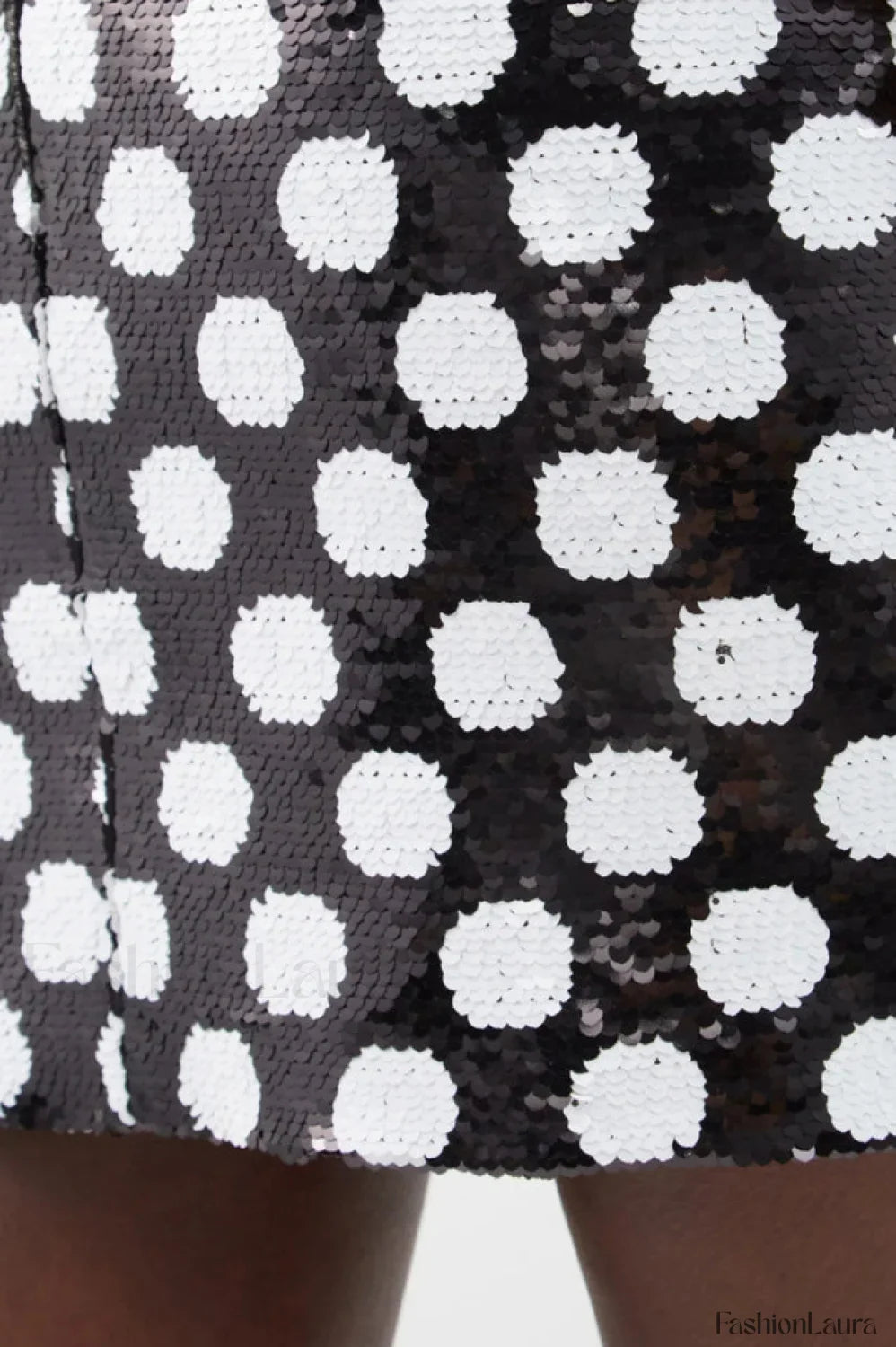 Feather Trim Polka Charming Dot Sequin Dress