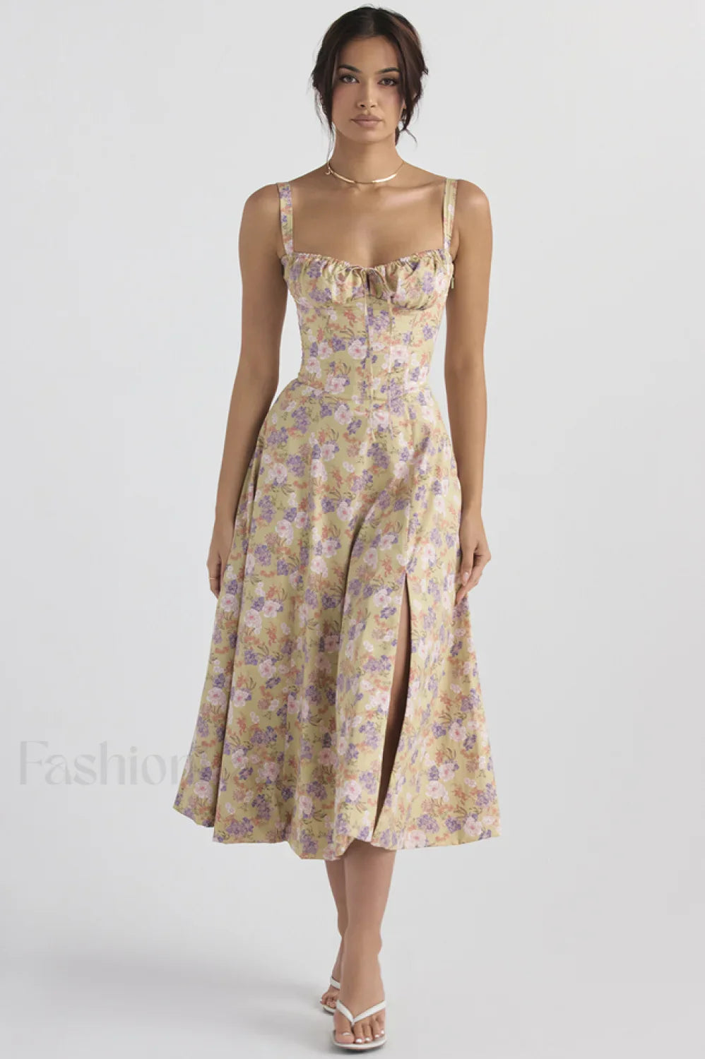 Floral Elegant Print Sundress XS / Peony Print