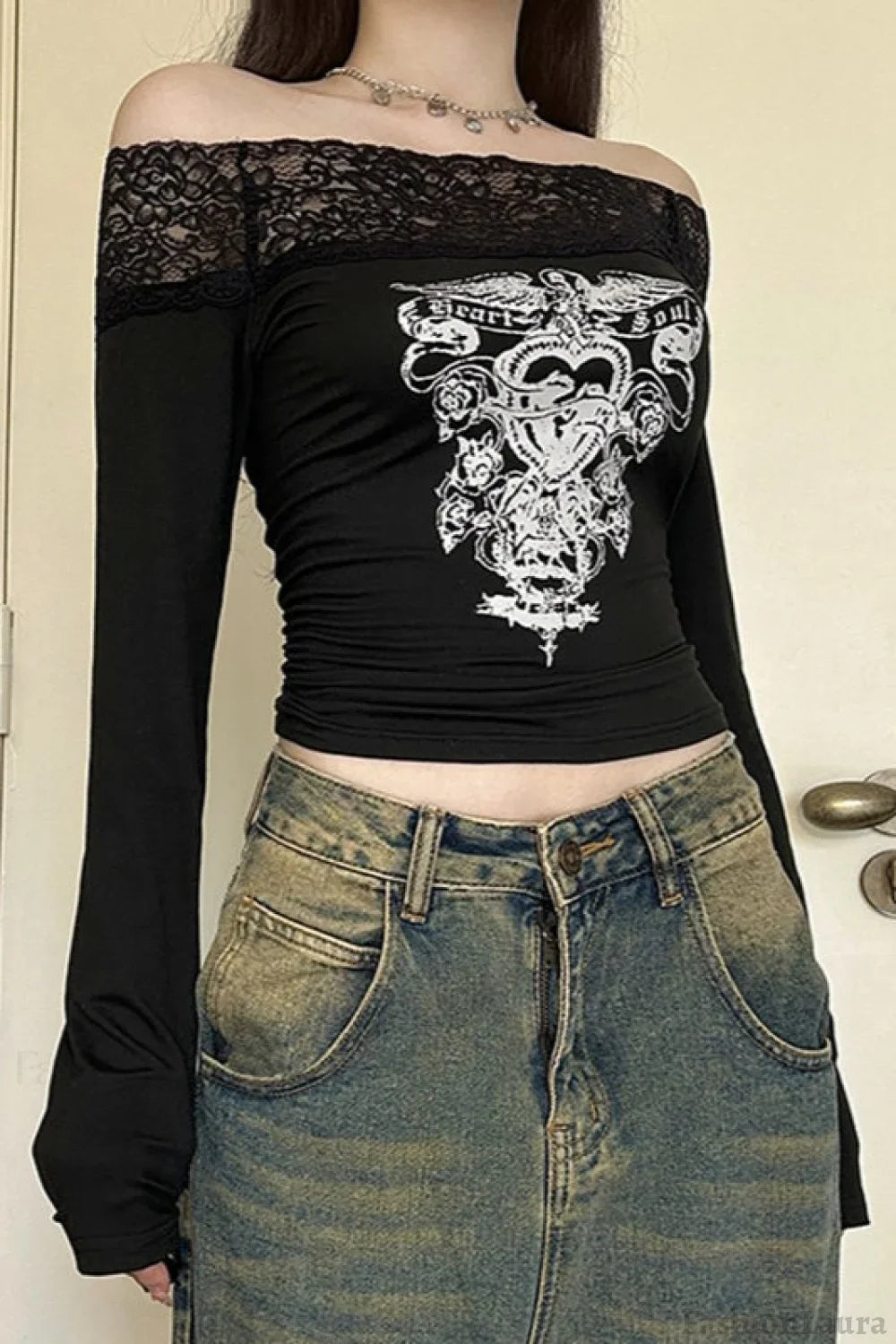 Gothic Colorblock Slim Fit T-Shirt Black / S