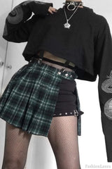 Gothic Dragon Print Cropped Hoodie