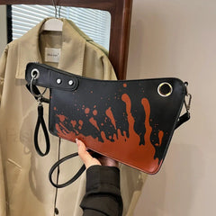 Gothic Unique Design PU Knife Shaped Halloween Clutch Bag BLACK