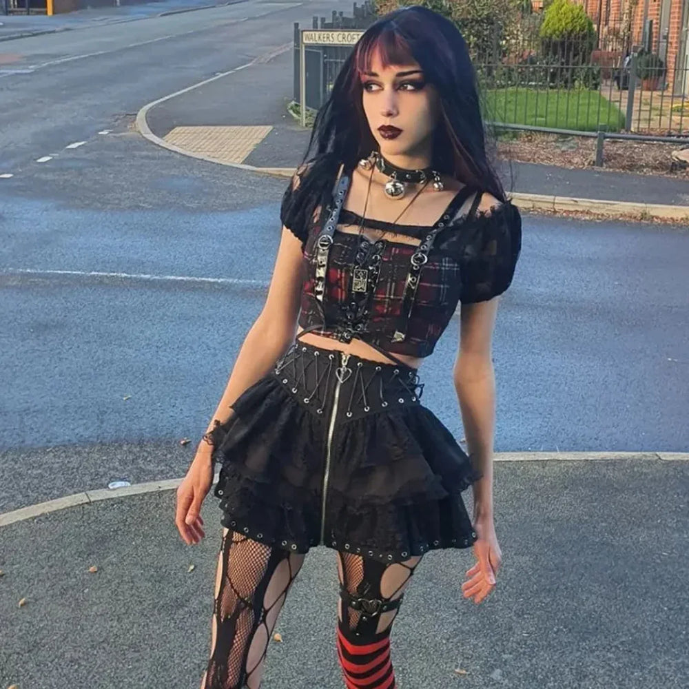 Gothic Vintage High Waist Zipper Cosplay Skirt