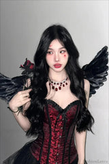 Halloween Gothic Corset Dress Red / One Size