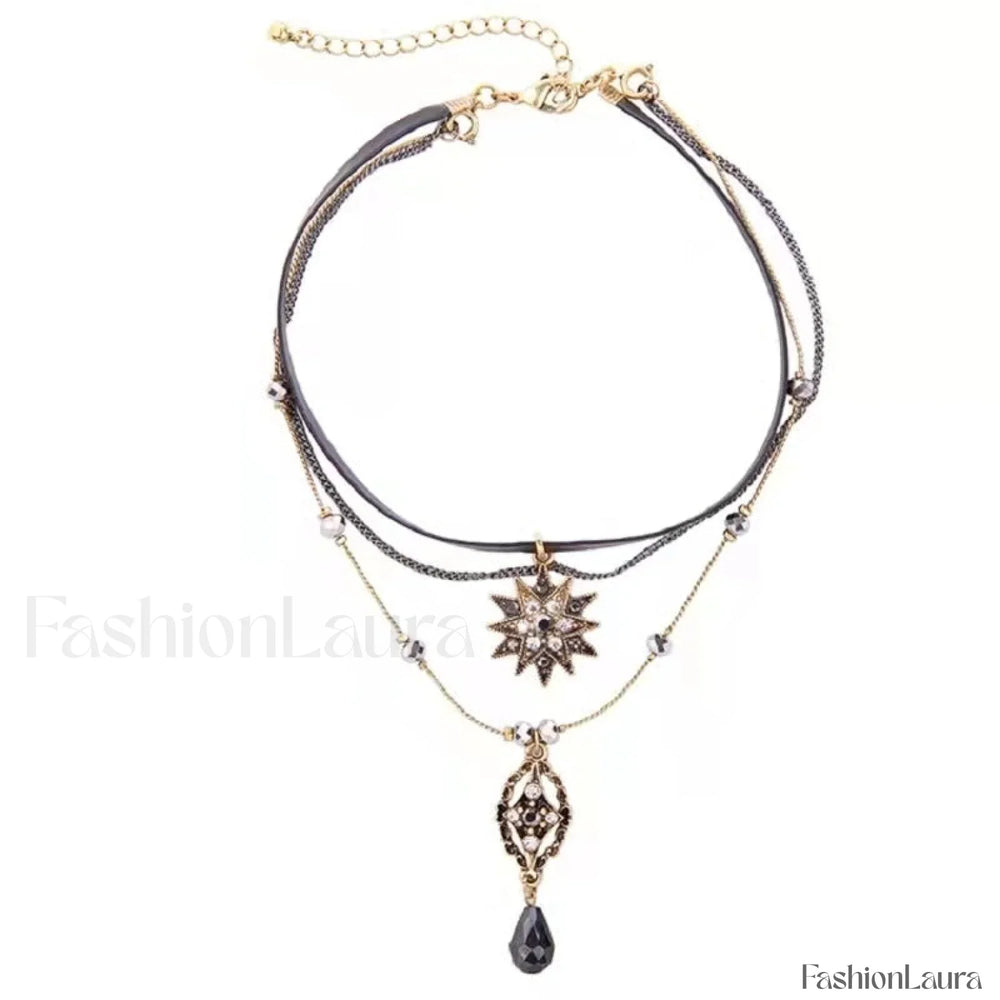 Harajuku Dark Lolita Steam Punk Choker Necklace SILVER