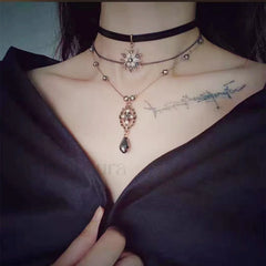 Harajuku Dark Lolita Steam Punk Choker Necklace SILVER