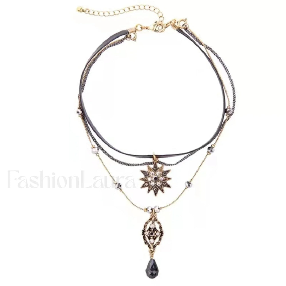 Harajuku Dark Lolita Steam Punk Choker Necklace SILVER