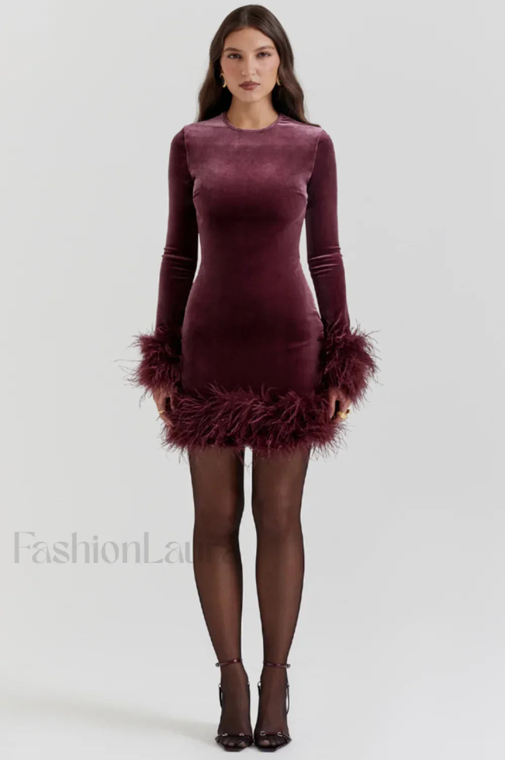 Lavinia Mulberry Stylish Velvet Mini Dress