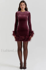 Lavinia Mulberry Stylish Velvet Mini Dress
