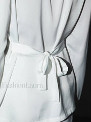 Leisure Oversized Satin Tie Back Shirt Shirts
