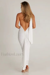Leoni Elegant Midi Dress S / White
