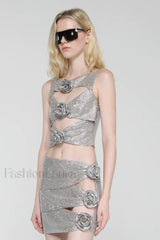 Linne Cutout Top Charming & Skirt Set