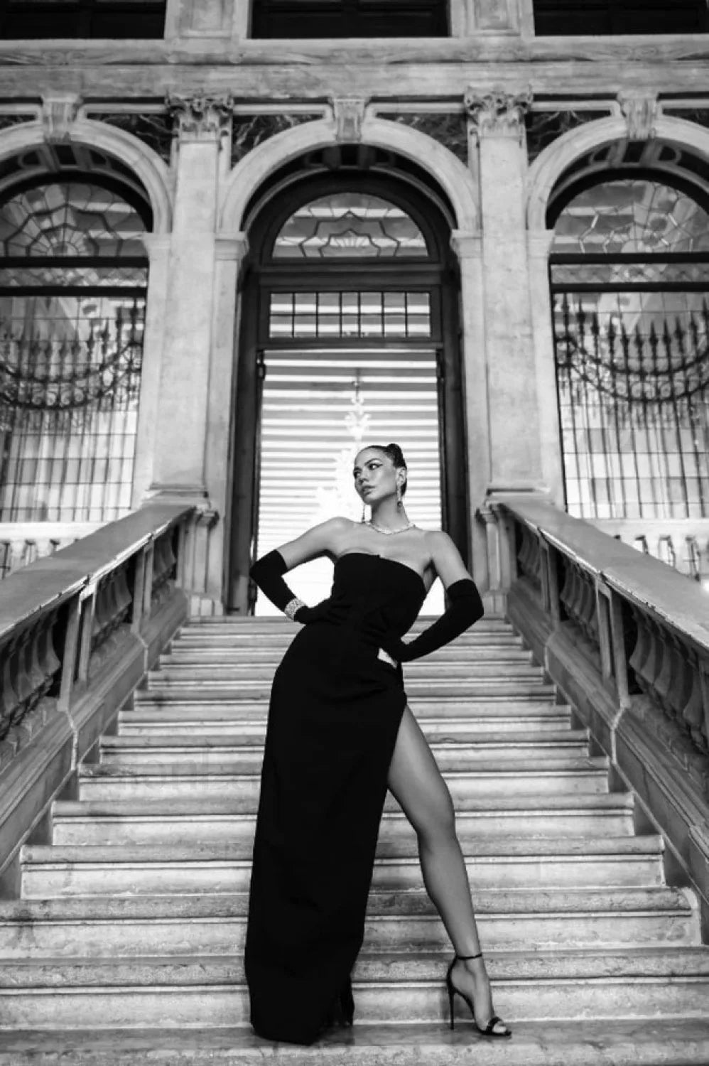Long Stretch Stylish Technical Jersey Dress