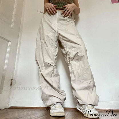 Low Waist Loose Sweatpants Vintage Parachute Pants