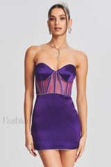 Ludlow Elegant Mini Dress XS / Royal Purple