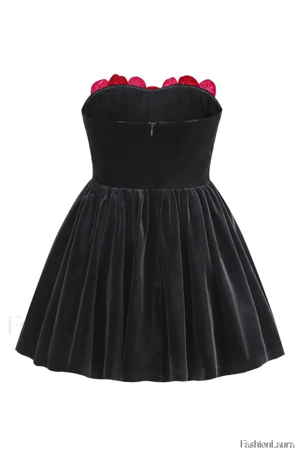 Macrouli Floral Velvet Charming Off Shoulder Mini Dress