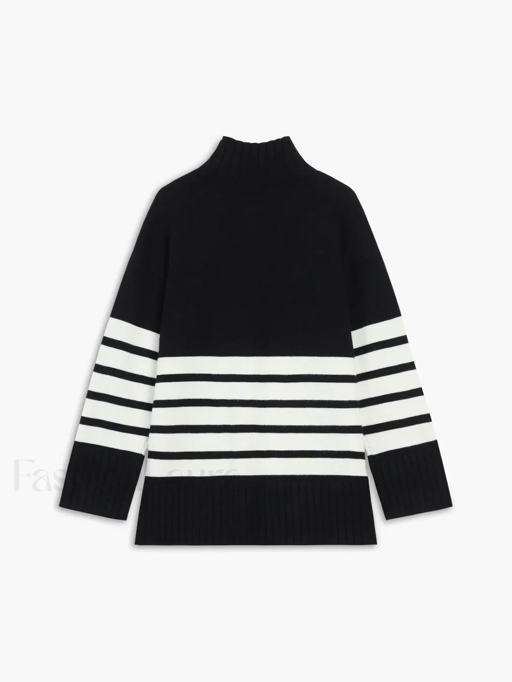 Miss Paris Mock Neck Stripe Sweater Sweaters