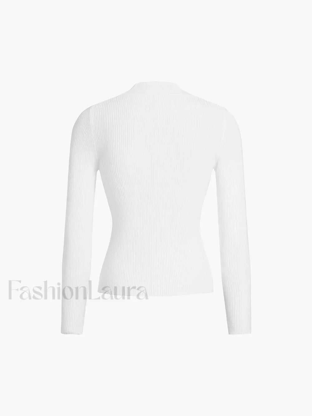 Mock Neck Rib Long Sleeve Knit Top Knit Tops