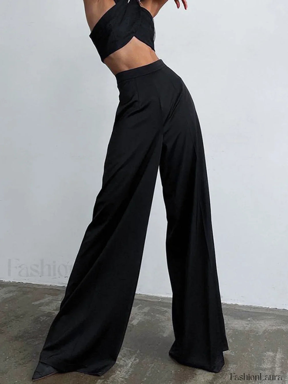 Oversized Satin Wide Leg Dress Pants Pants