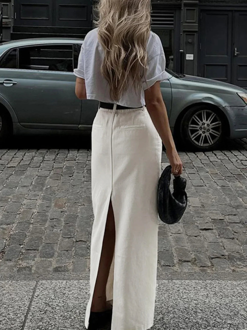Parisian Slit Maxi Skirt White / XS Skirts