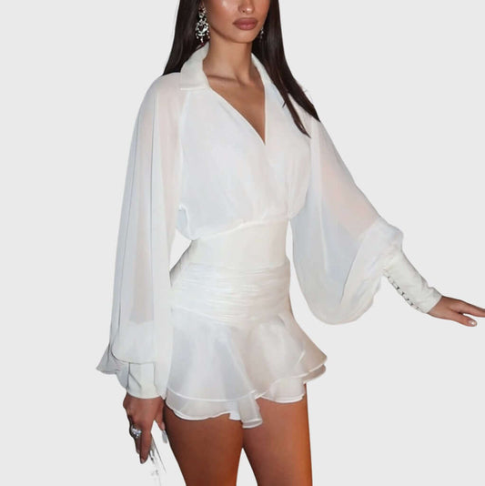 Celestial Whisper Chiffon Dress