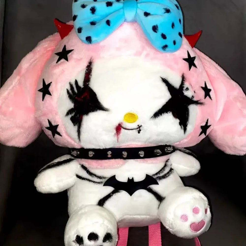 Sanrio Kuromi Dark Y2K Street Gothic Spicy Girl Plush Punk Funny Bag Melody