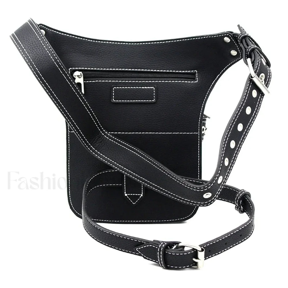 Steampunk Rock Waist Leg Hip Belt Motorcycle Fanny Packs Multi Chain Rivet Bag LDHG051