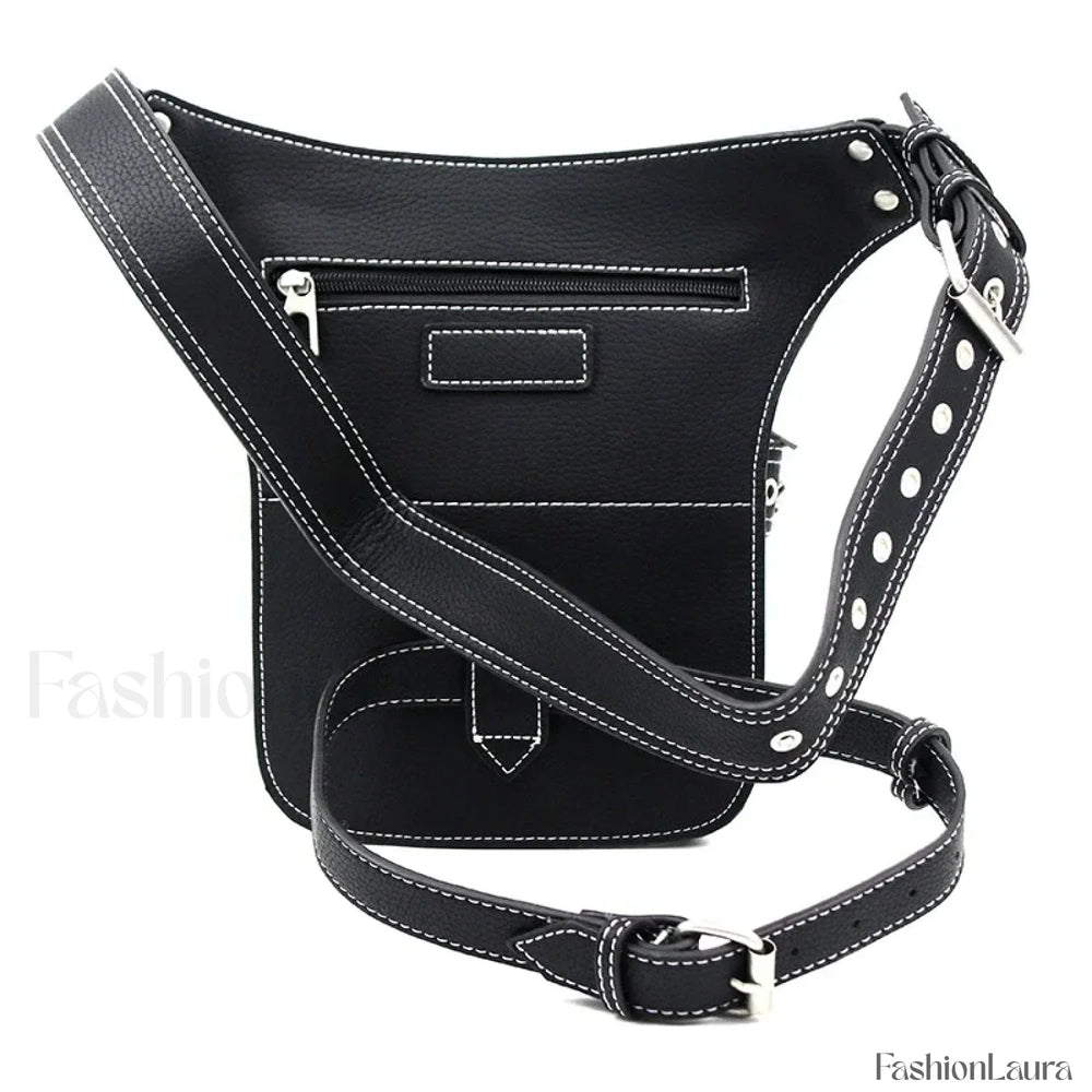 Steampunk Rock Waist Leg Hip Belt Motorcycle Fanny Packs Multi Chain Rivet Bag LDHG051