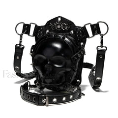 Steampunk Vintage Fanny Rivet Retro Rock Gothic Waist Thigh Leg BLACK