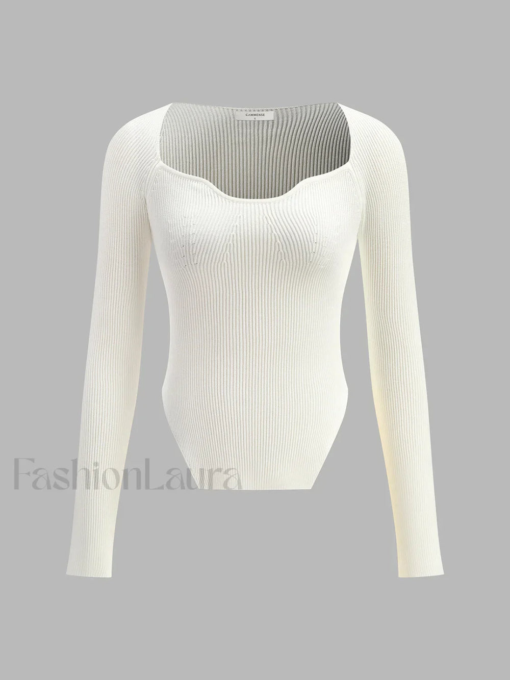 Sweetheart Long Sleeve Knit Top Knit Tops