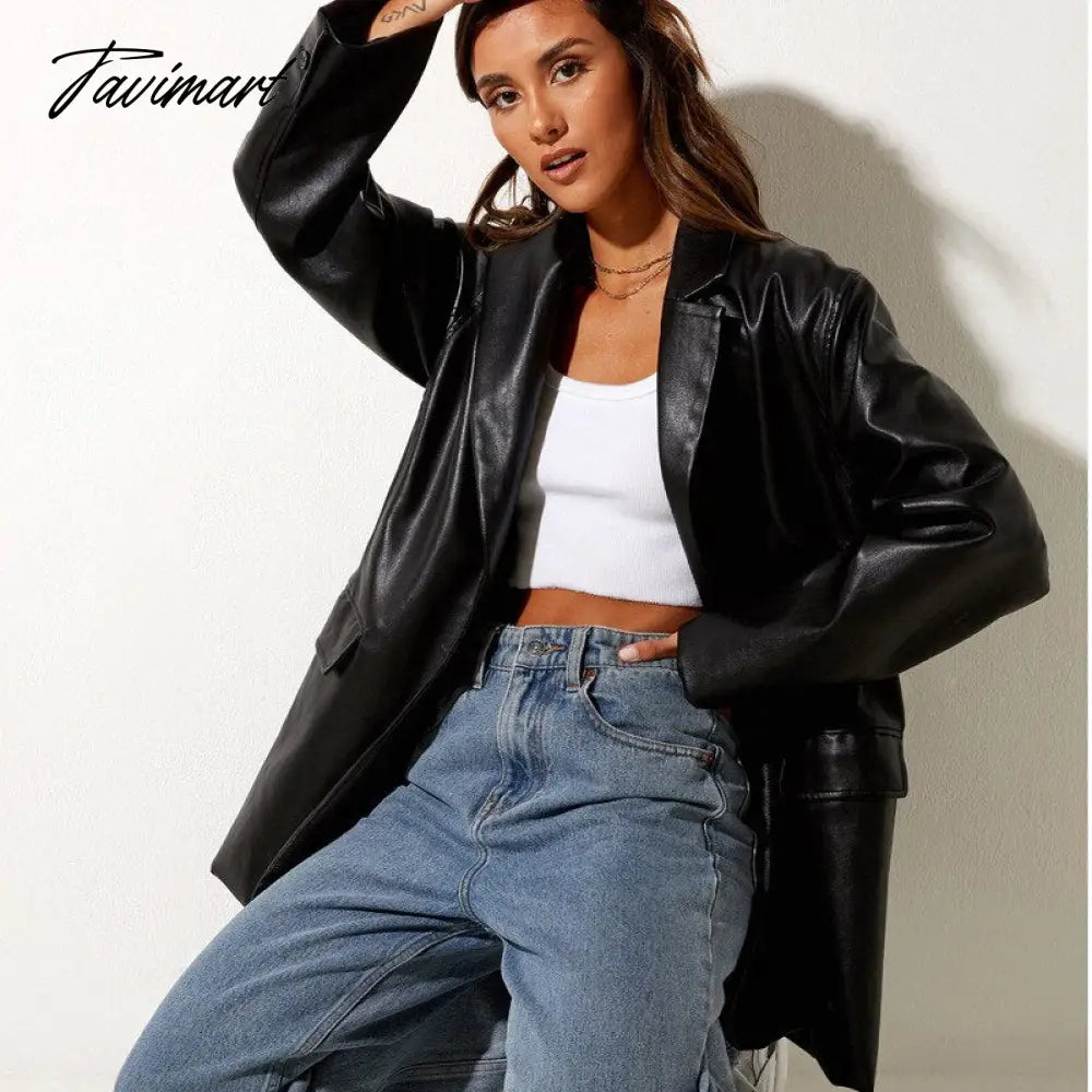 Tavimart Autumn And Winter New High - Quality Women’s Leather Casual Warm Suit Jacket Top