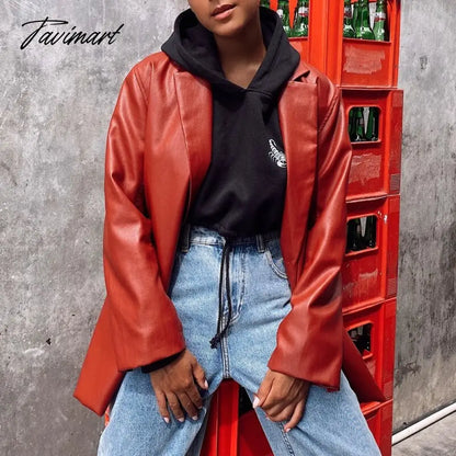 Tavimart Autumn And Winter New High - Quality Women’s Leather Casual Warm Suit Jacket Top