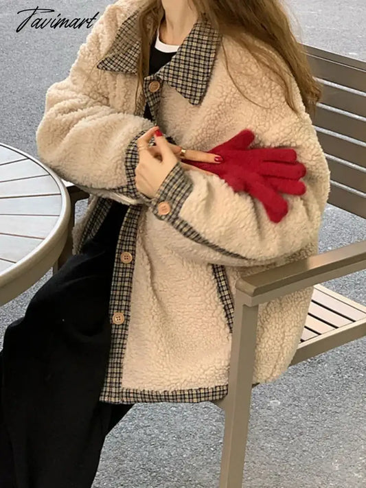 Tavimart Coat Women Winter Jacket Korean Fashion Casual Vintage Thick Solid Coat Jackets for Women Outerwear & Coats Clothes Women