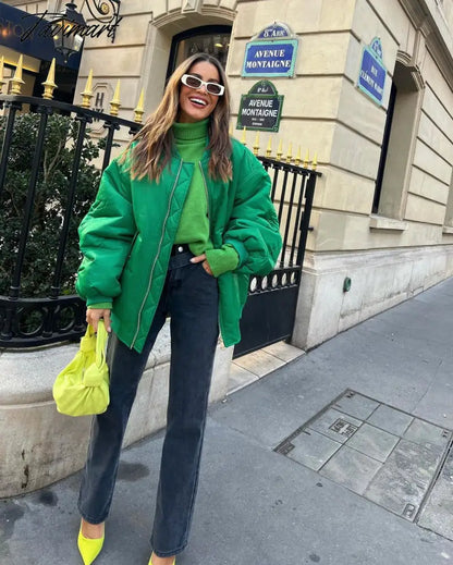 Tavimart New Women's Street Style Loose Jacket Cotton Jacket Women's Jacket Coat