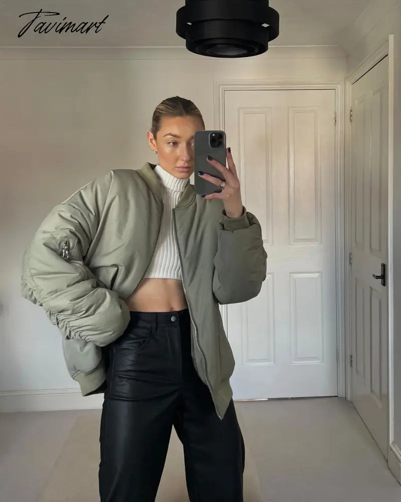 Tavimart New Women's Street Style Loose Jacket Cotton Jacket Women's Jacket Coat