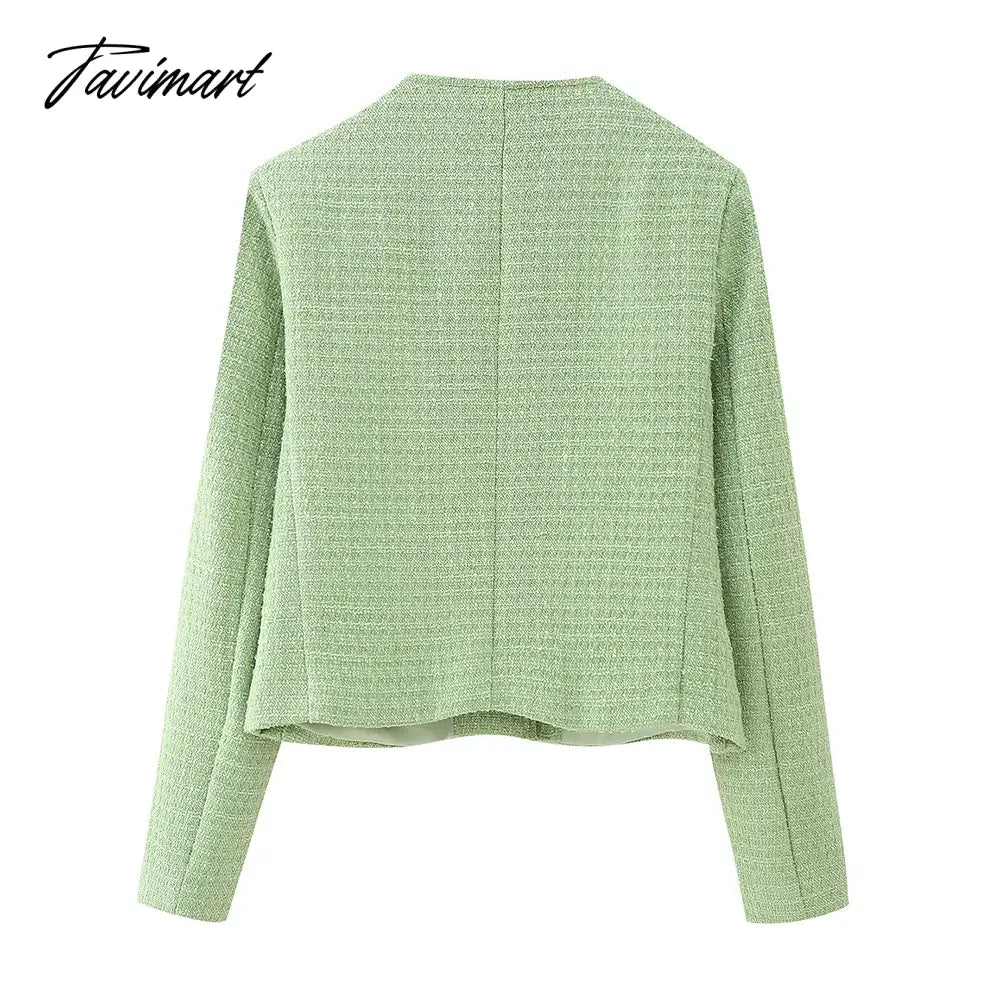 New Women Woolen Coat Long Sleeve Green Coat Fashion Lady Outwear