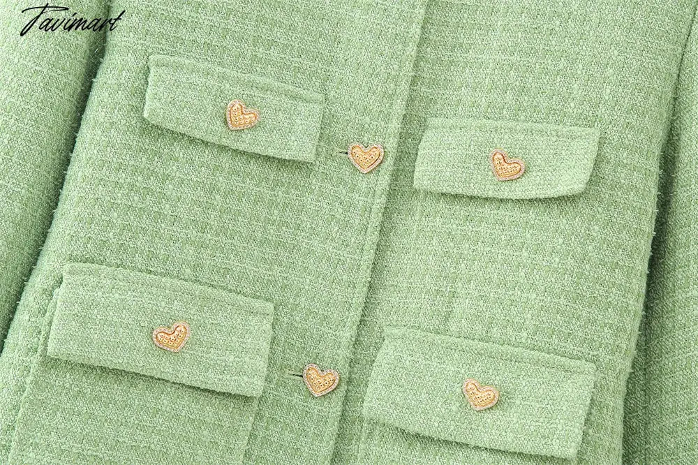 New Women Woolen Coat Long Sleeve Green Coat Fashion Lady Outwear