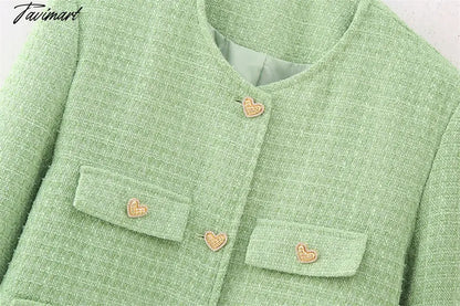 New Women Woolen Coat Long Sleeve Green Coat Fashion Lady Outwear
