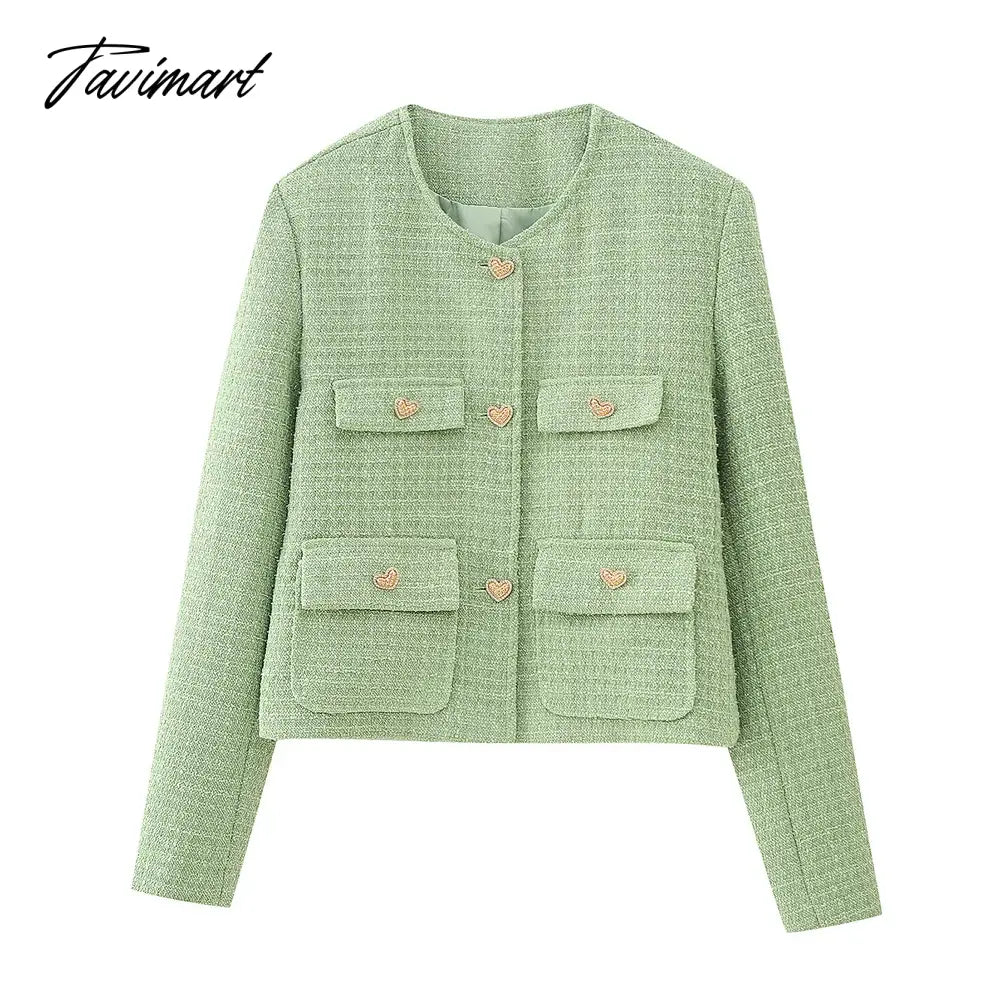 New Women Woolen Coat Long Sleeve Green Coat Fashion Lady Outwear