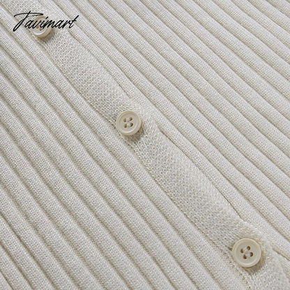 Tavimart Sweater Cardigan Women Autumn Winter Sweater Coat Knitted Cardigan Jacket Casual Beige Long Sleeve Outwear Party
