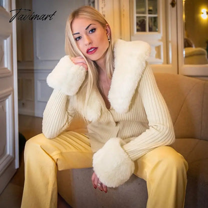 Tavimart Sweater Cardigan Women Autumn Winter Sweater Coat Knitted Cardigan Jacket Casual Beige Long Sleeve Outwear Party