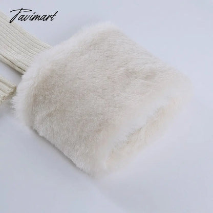 Tavimart Sweater Cardigan Women Autumn Winter Sweater Coat Knitted Cardigan Jacket Casual Beige Long Sleeve Outwear Party