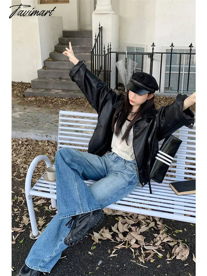 Woman Streetwear Jeans Preppy Style Denim Korean Pants Trousers Pockets Sweatpants Zipper Cargo Pants Wide Leg Bell Bottoms