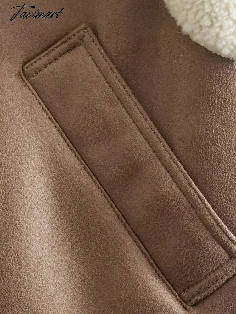 Tavimart Women Autumn New Fashion Fur In One Waistcoat Vintage Sleeveless Female Vest Coat Chic Tops