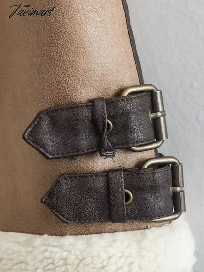 Tavimart Women Autumn New Fashion Fur In One Waistcoat Vintage Sleeveless Female Vest Coat Chic Tops