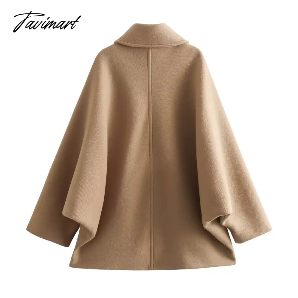 Tavimart Wool Blends single Breasted Women Jacket Coats Long Sleeved Warm Jacket Coat Autumn Winter Fashion Ladies Outwears