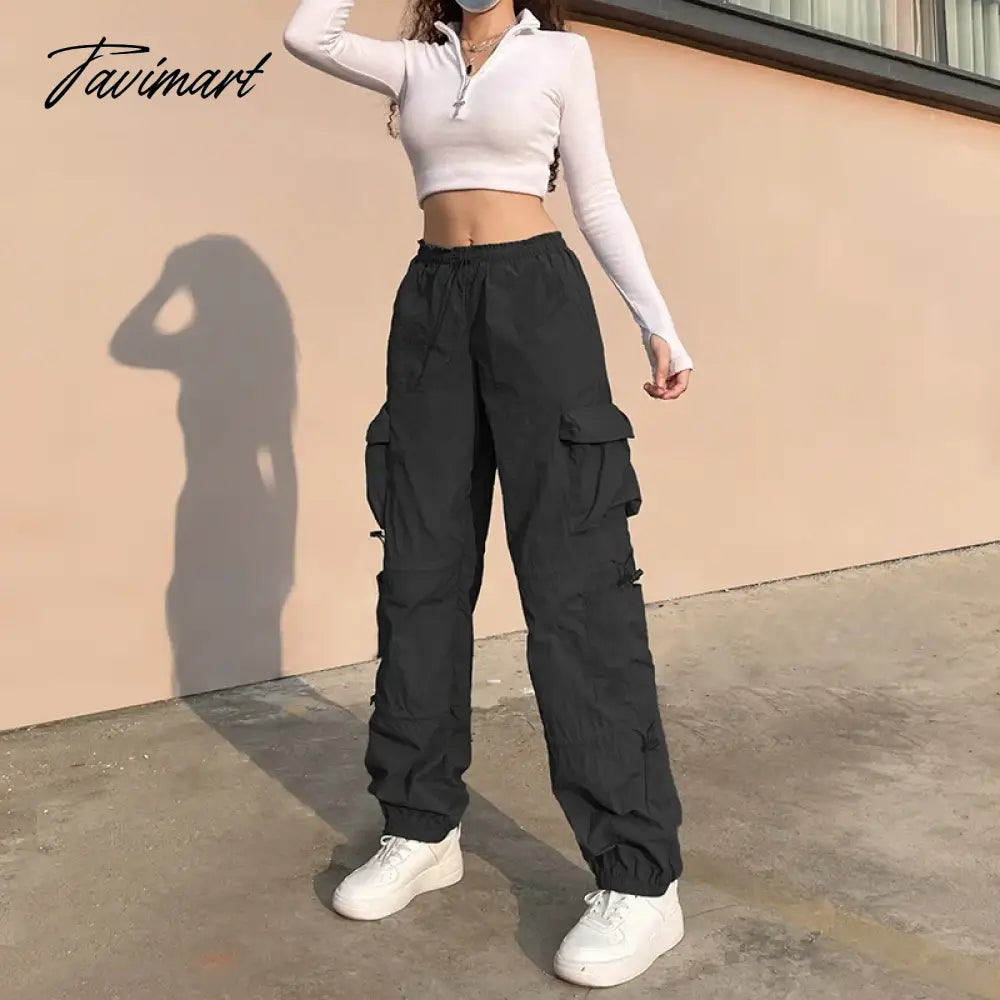 Y2K Gothic Pants Women's Fashion new Autumn Street Low Rise Multi Pocket Pants Retro Casual Loose Sports Cargo Pants