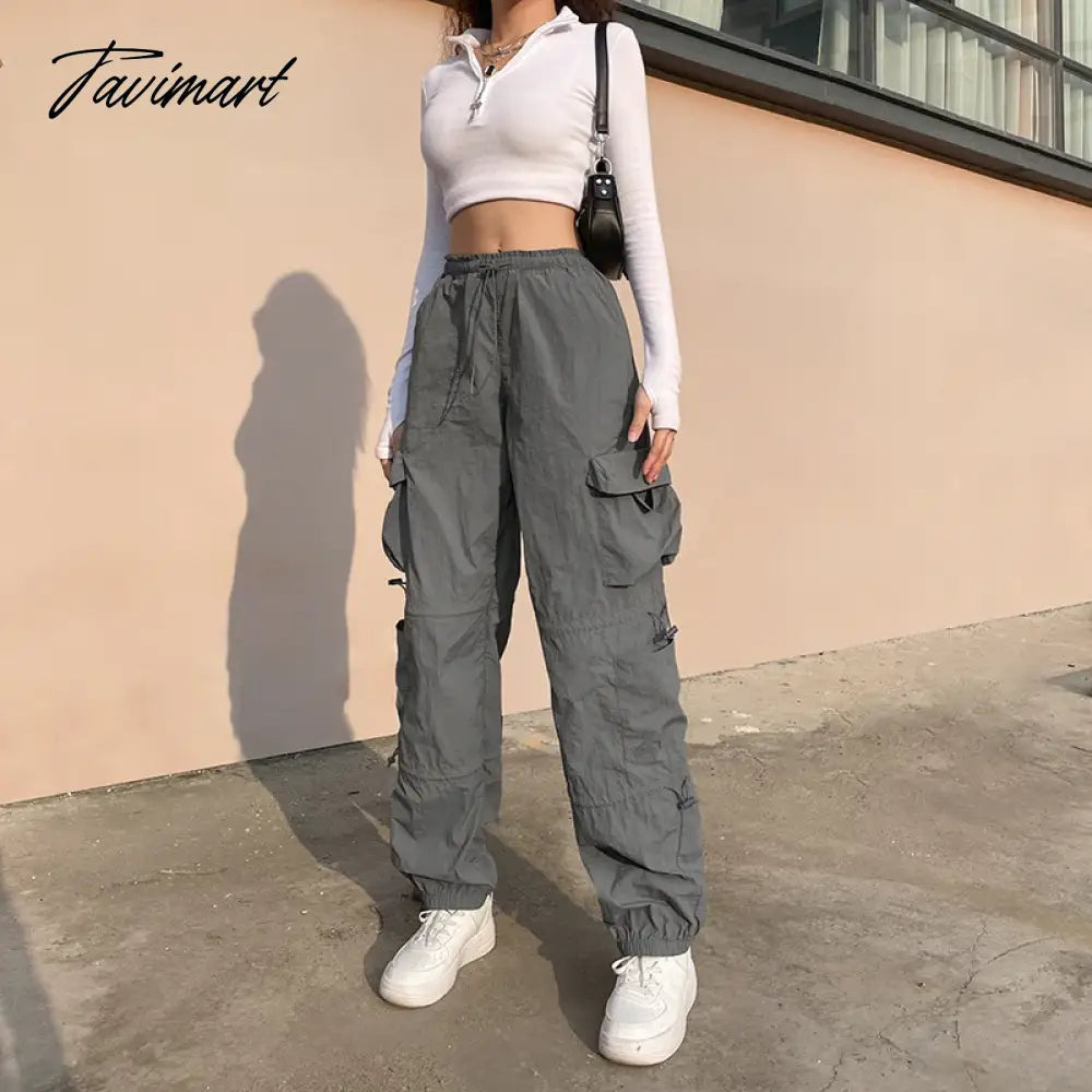 Y2K Gothic Pants Women's Fashion new Autumn Street Low Rise Multi Pocket Pants Retro Casual Loose Sports Cargo Pants